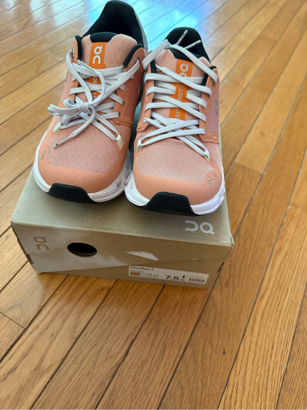 On Cloud Women's Athletic Running Shoes in Coral - Picture 2 of 7